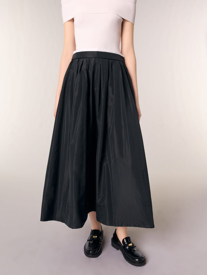 maxi skirt with contrast waistband