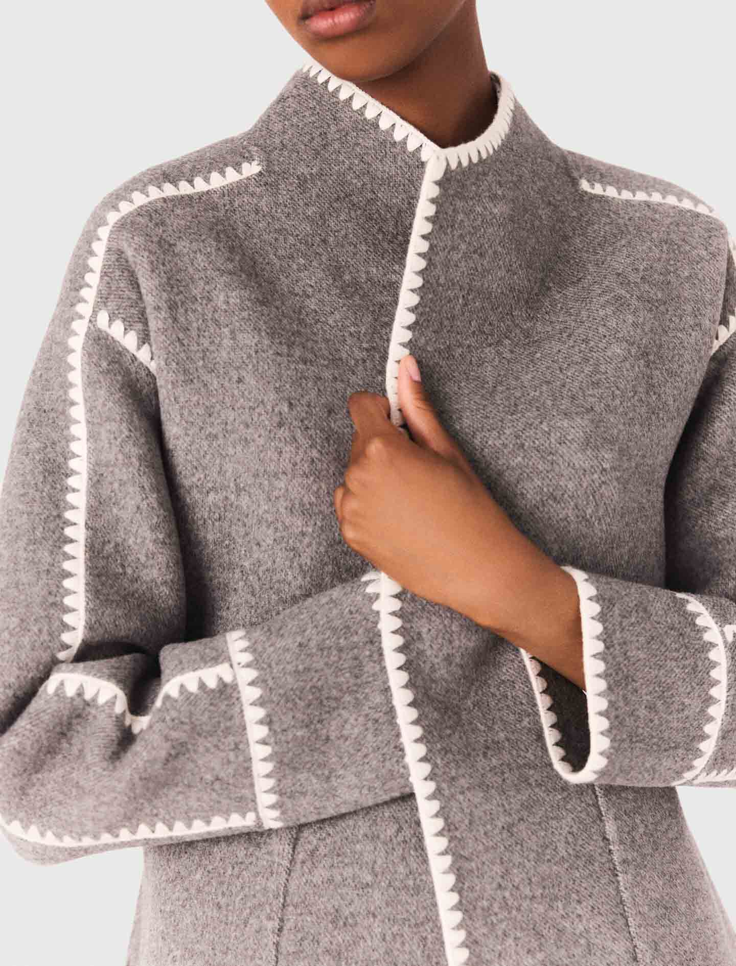 Double-faced coat Black / Gray For Women | Maje