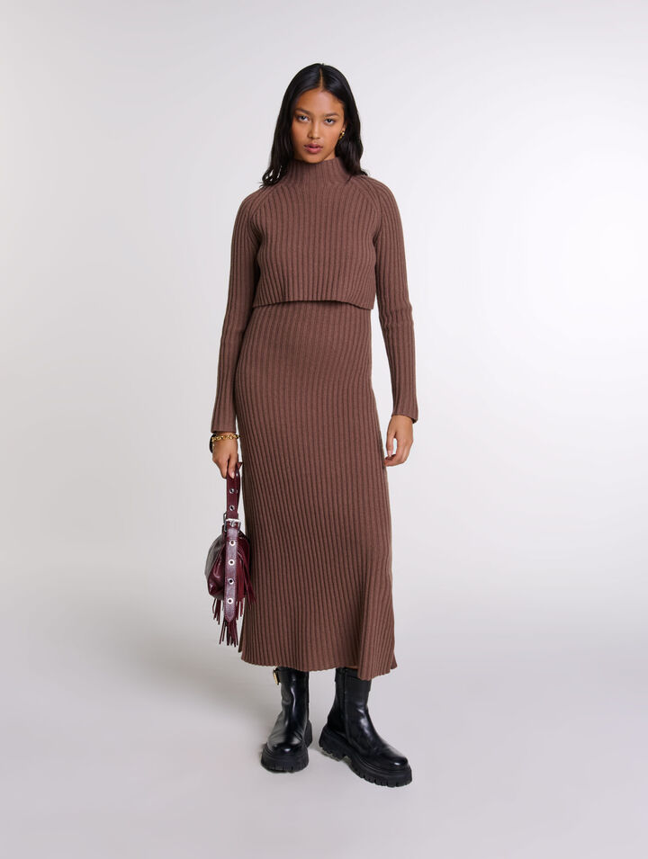 2-in-1 wool maxi dress