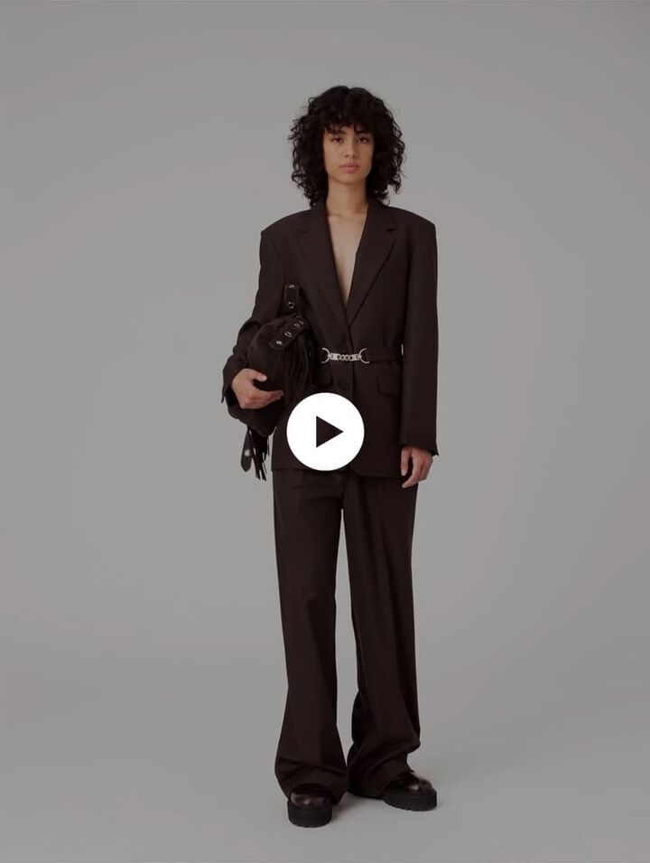 Belted suit jacket
