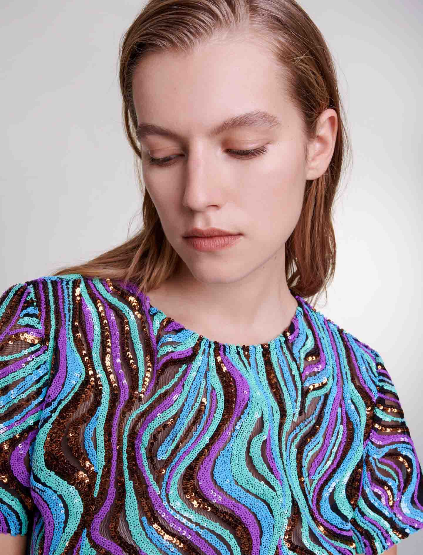 Trompe l'œil sequin mini dress