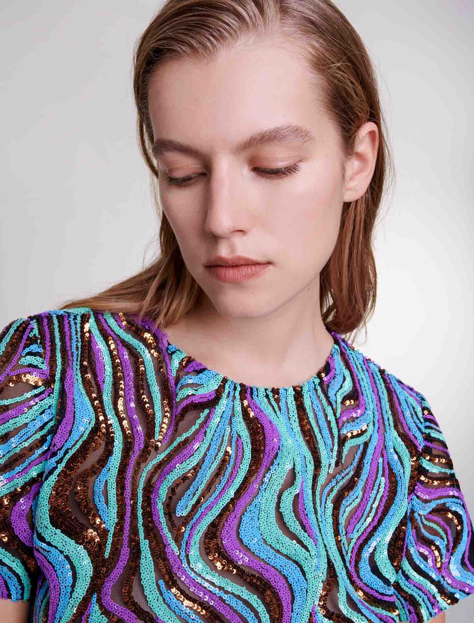 Trompe l'œil sequin mini dress