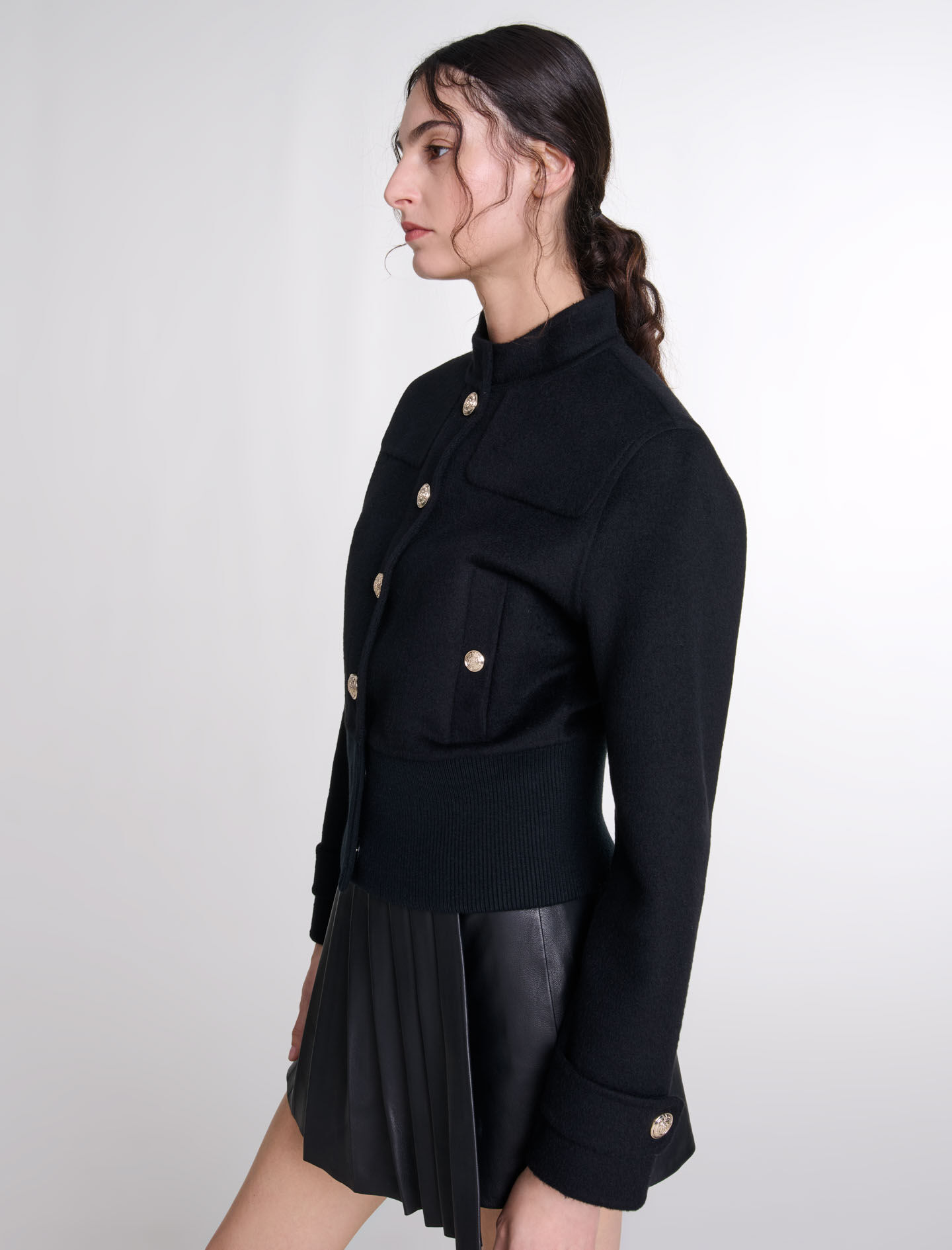 品質が Wool jacket Maje | Women For Gray / Black ジャケット・アウター