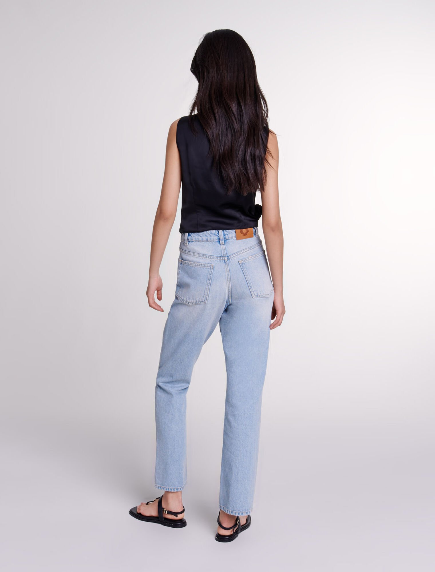 Satin-effect draped top