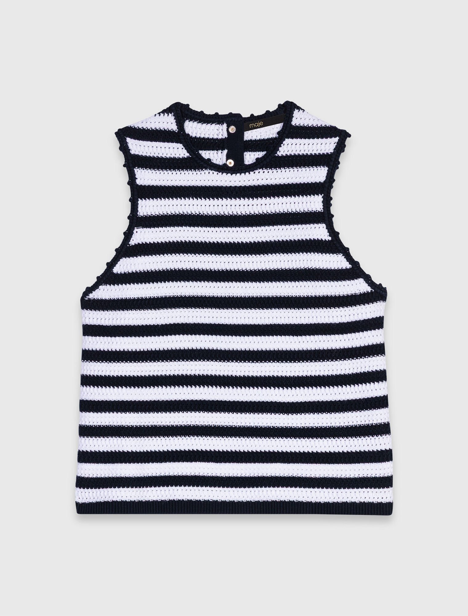 Crochet-knit top