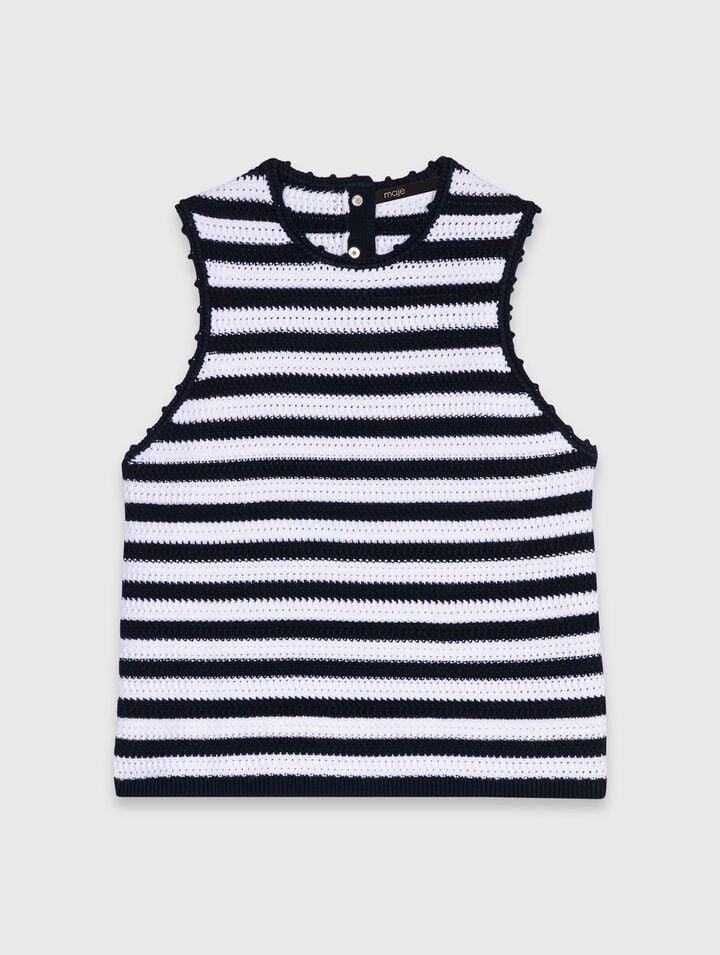 Crochet-knit top