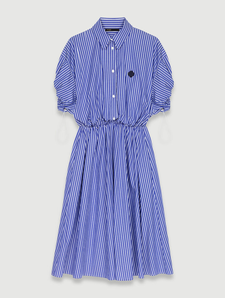 Long striped shirt dress