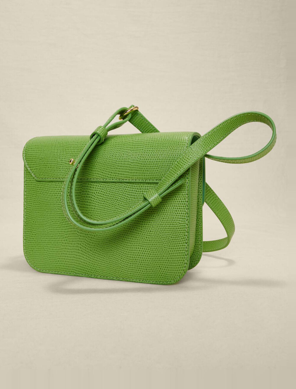 Clover bag in lizard-effect leather Green For Women | Maje