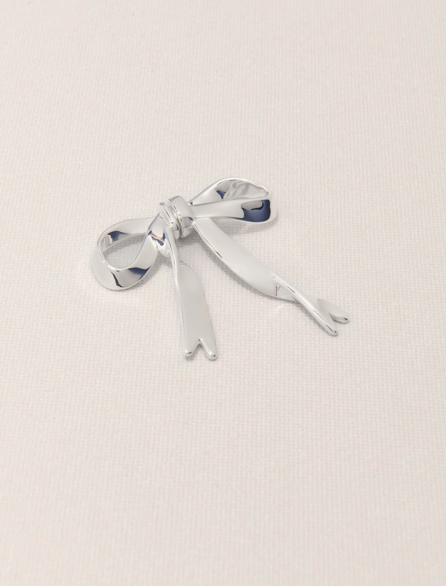 Silver bow earring Black / Gray For Women | Maje
