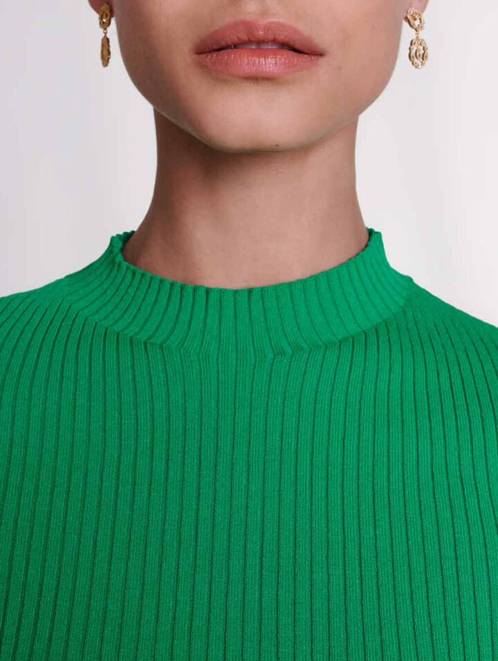 Knit crop top with ties