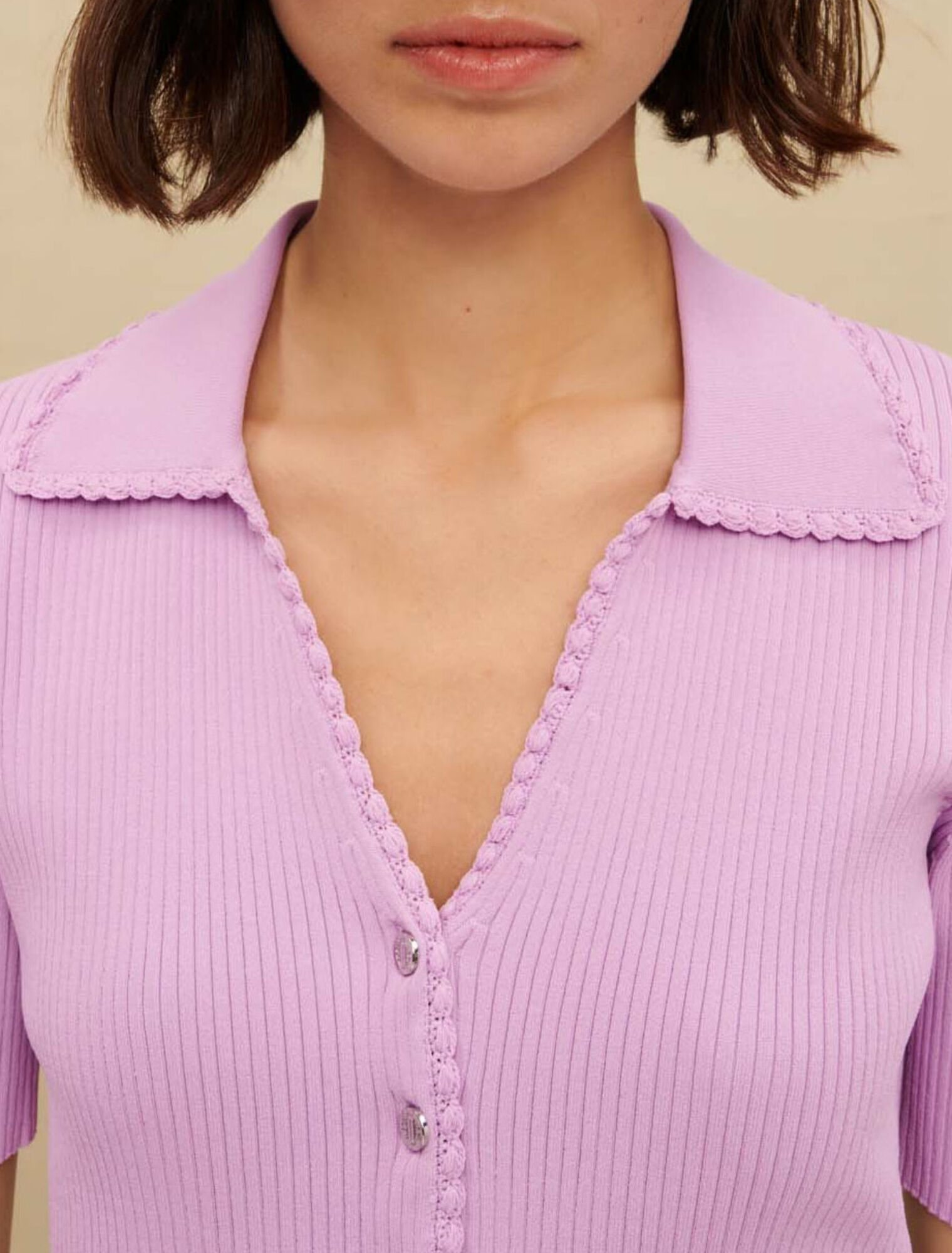 Buttoned knit top