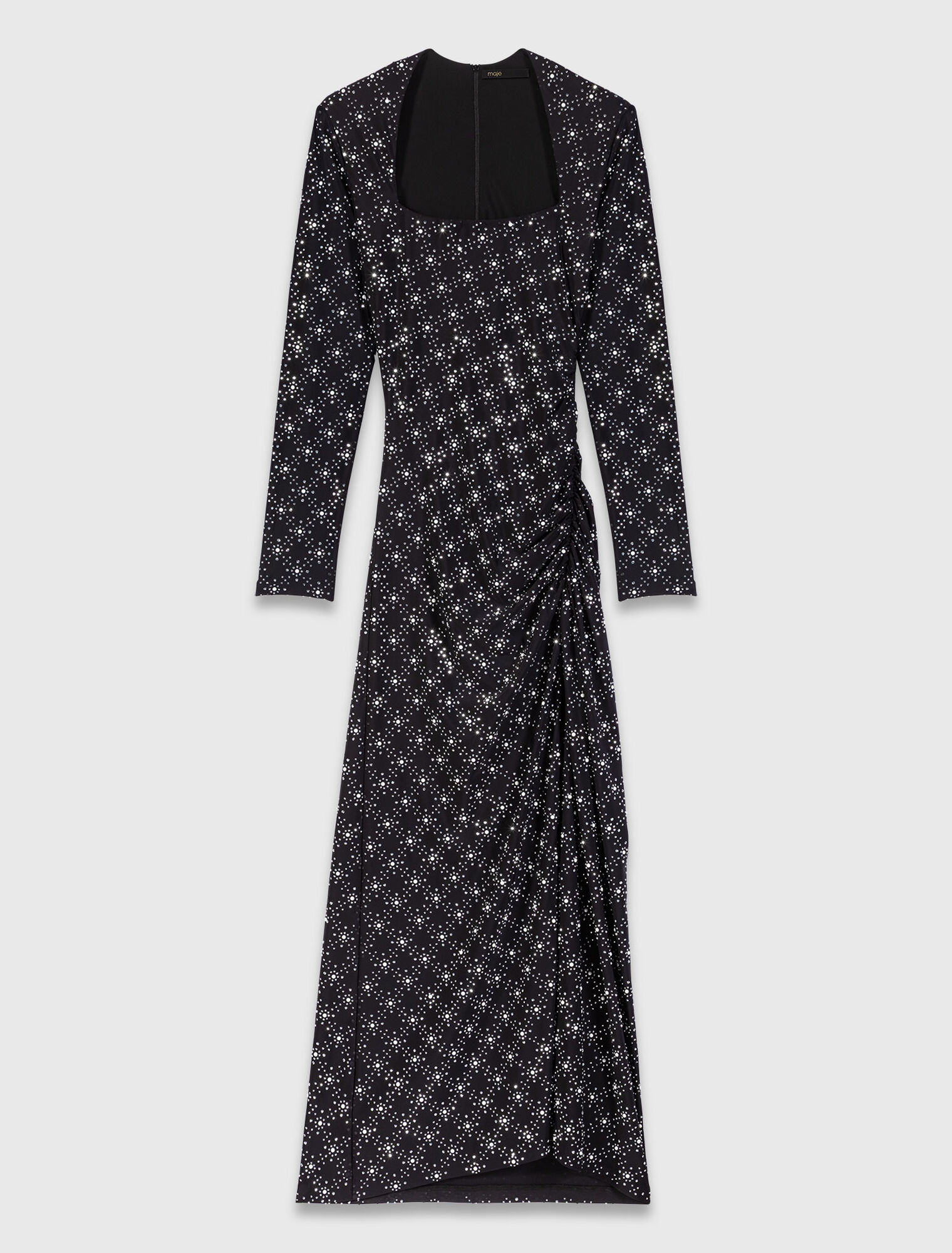 Beaded and rhinestone maxi dress