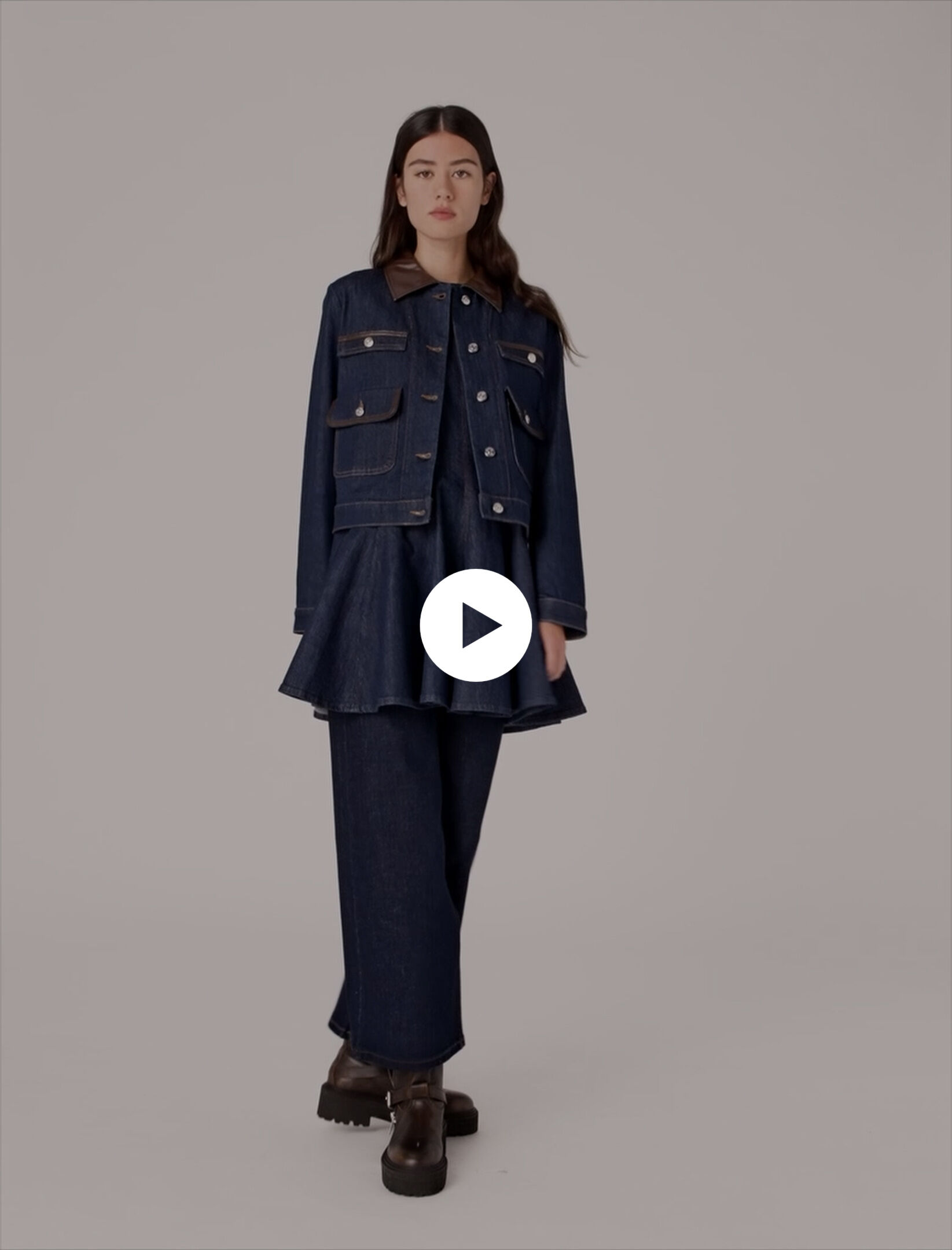 moussy F/LEATHER COLLAR DENIM ジャケット moussy F/LEATHER COLLAR DENIM ジャケット