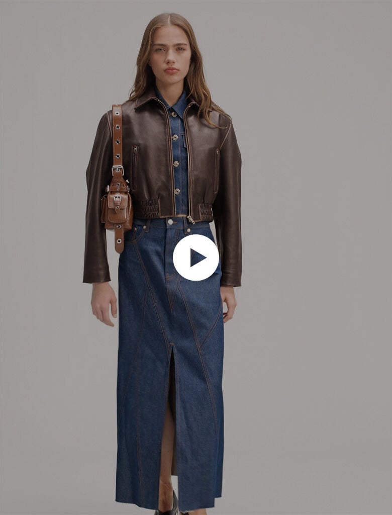 Long denim skirt Blue For Women | Maje