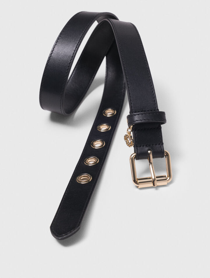 Leather belt with Miss M buckle