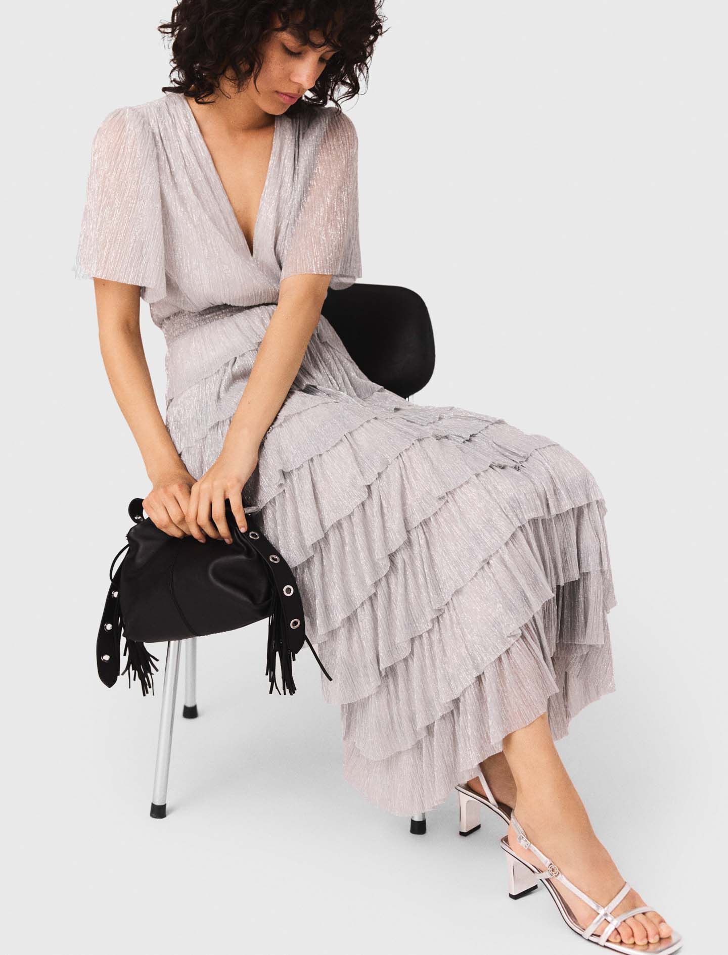 majeページ Long satiny dress