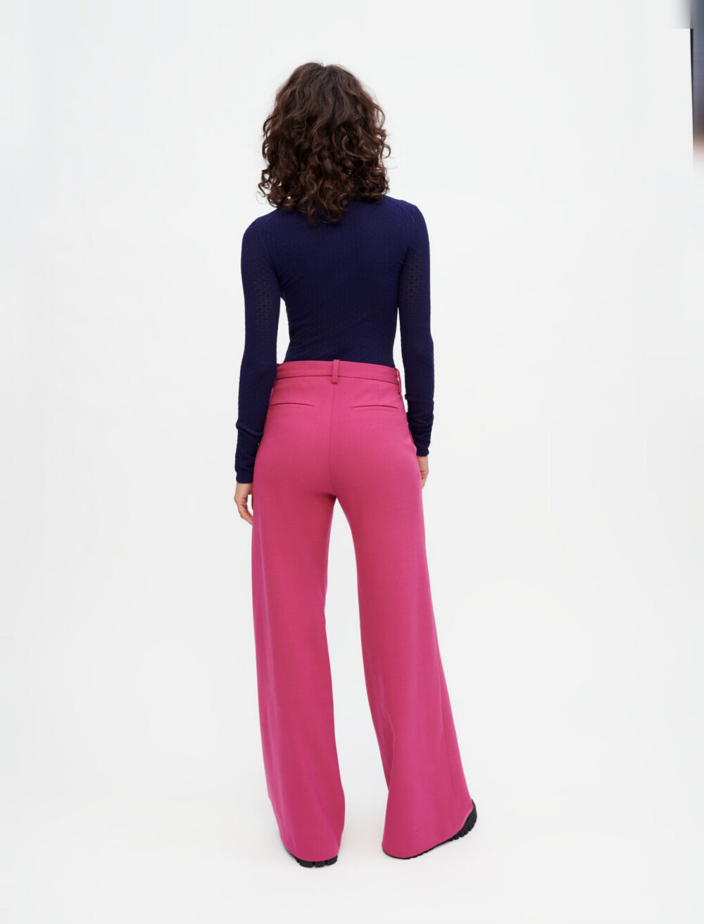 Wide-leg stretch tailoring pants Pink For Women | Maje