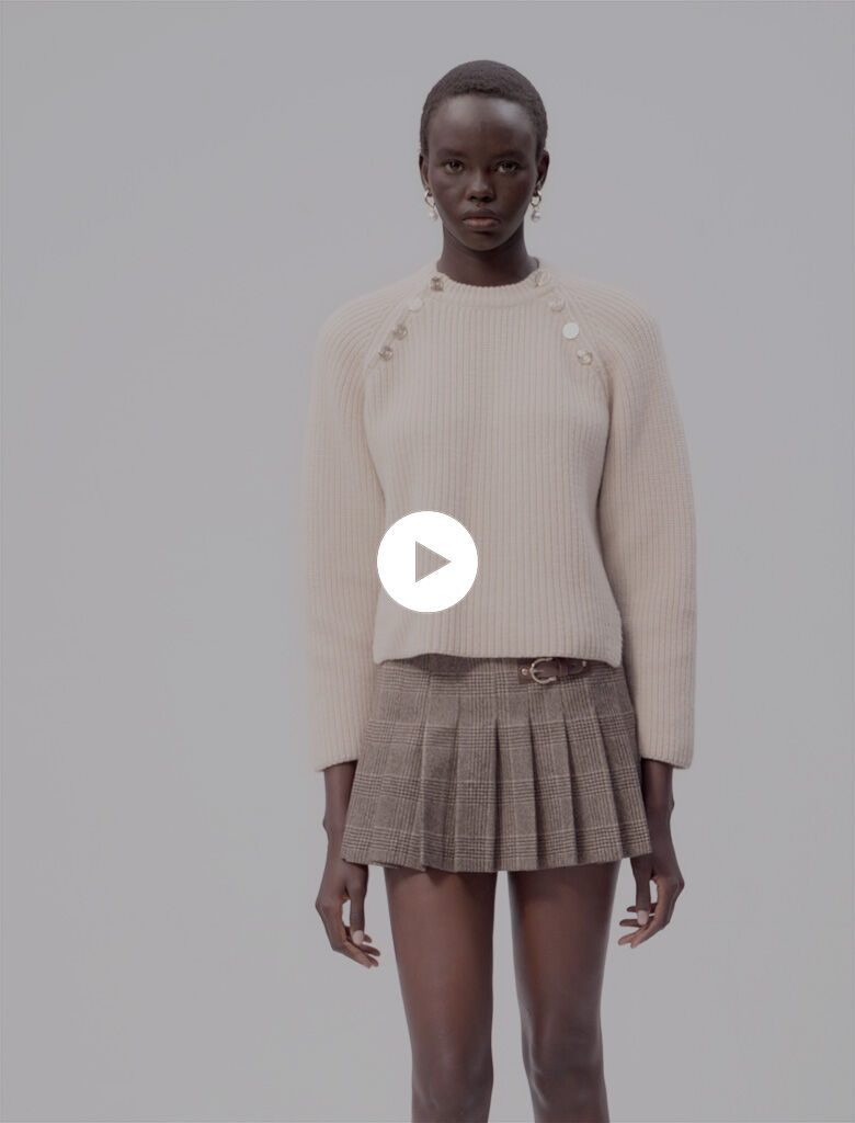 Ribbed wool jumper Natural For Women | Maje