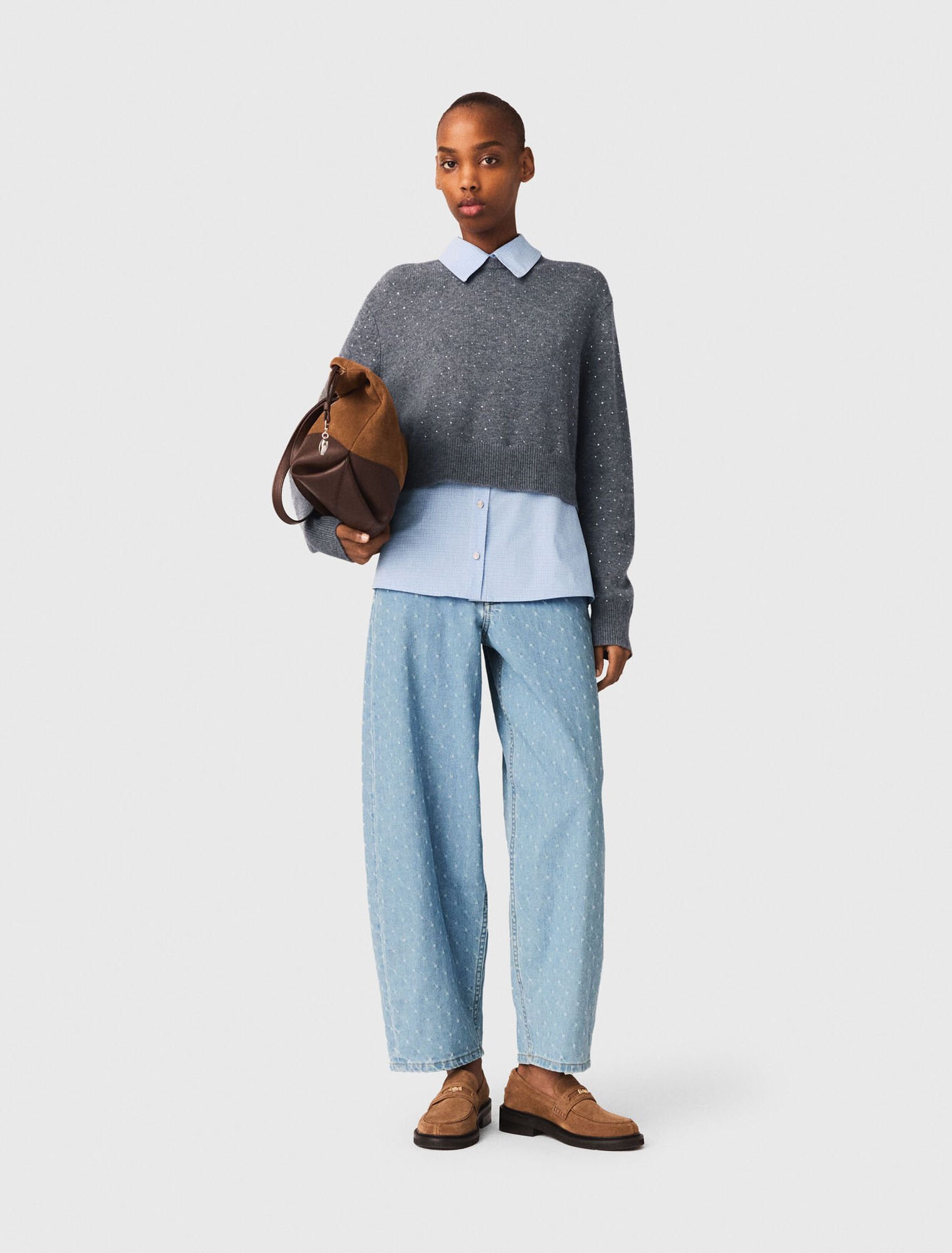 Removable rhinestone trim jumper