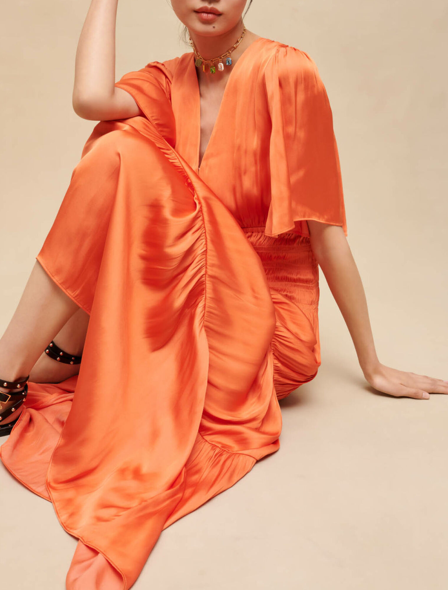 Long satiny dress