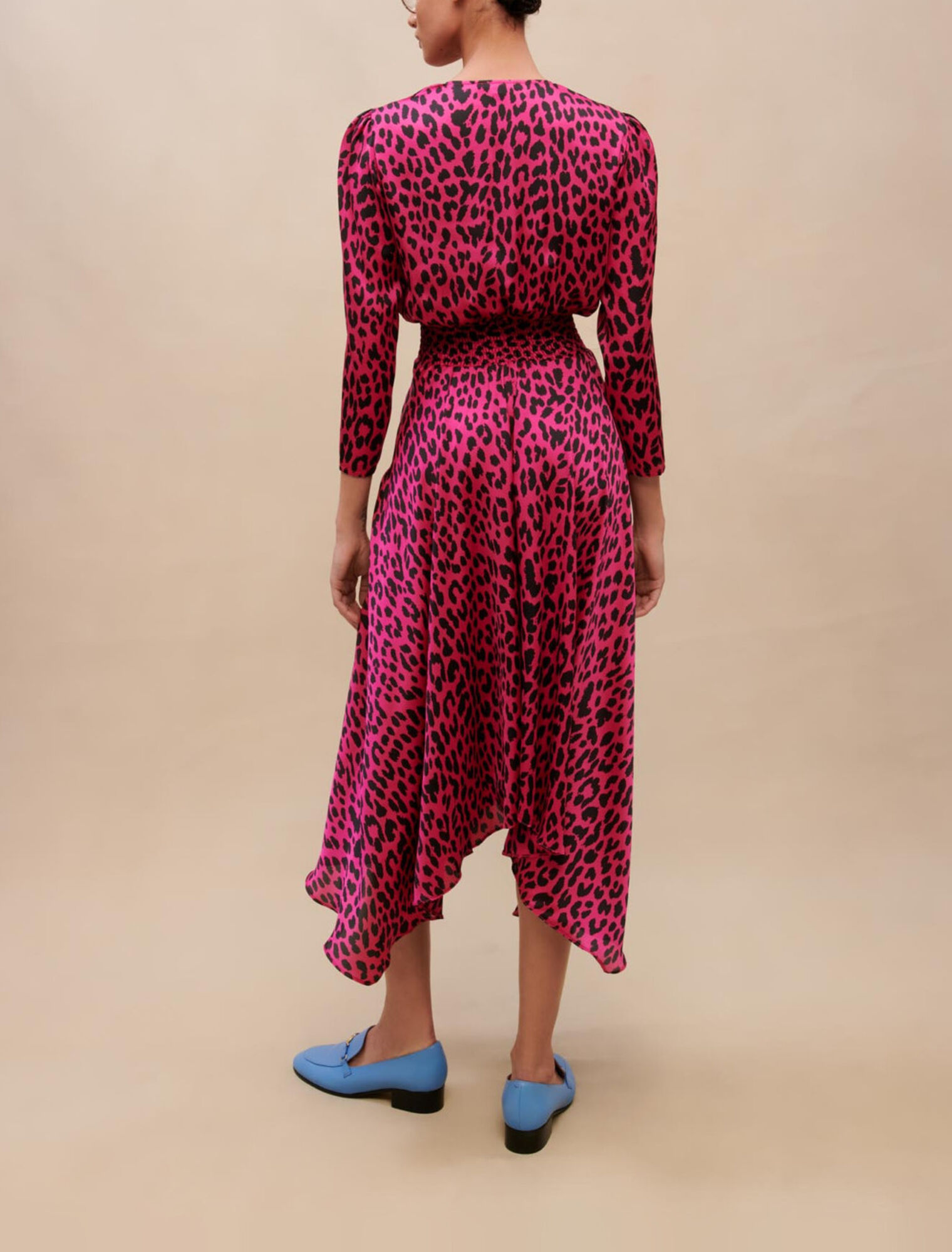 Asymmetrical leopard print dress