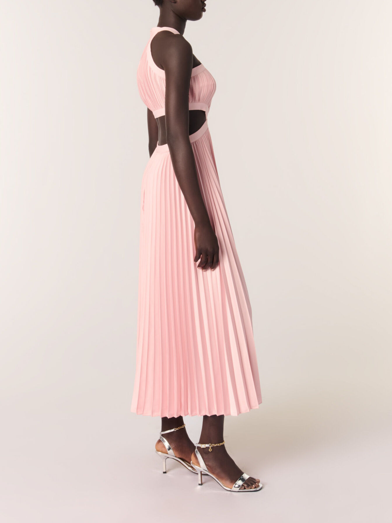 Pleated maxi dress Pink For Women | Maje