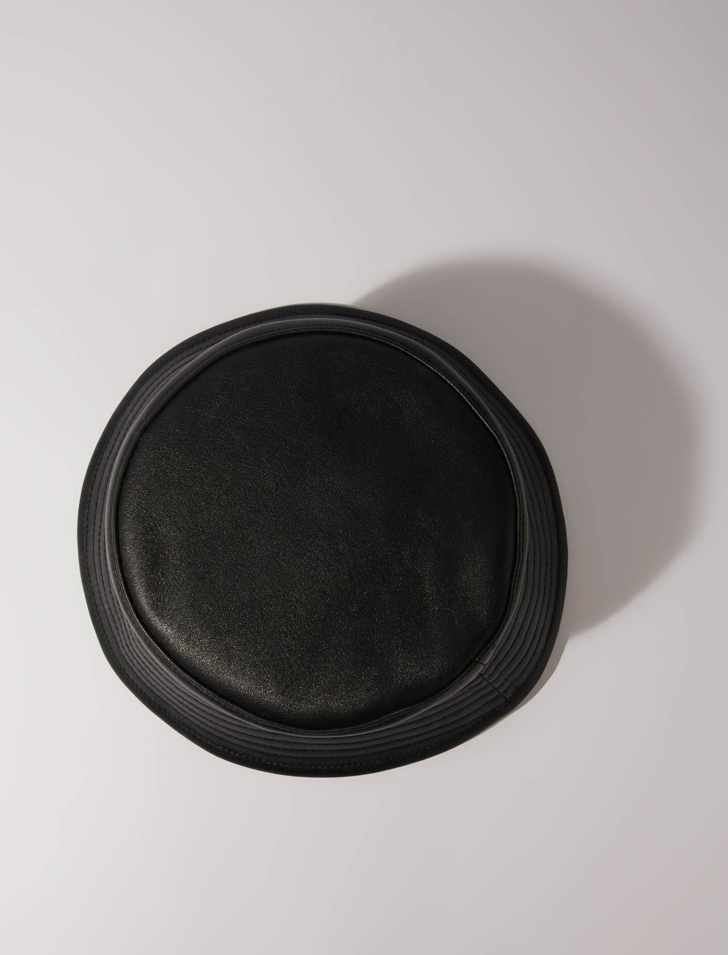 Leather bucket hat Black / Gray For Women | Maje Leather bucket hat Black / Gray For Women | Maje