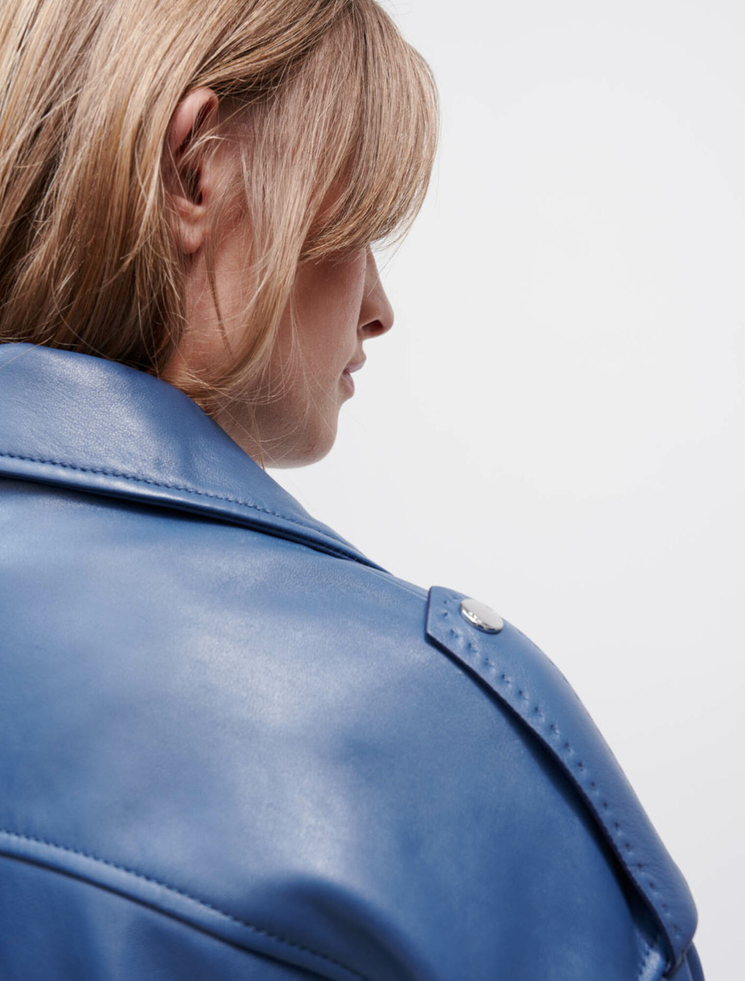 Leather biker-style jacket