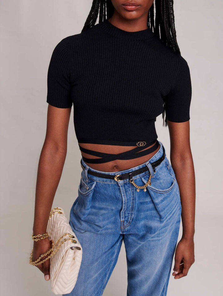 Criss-cross cropped top