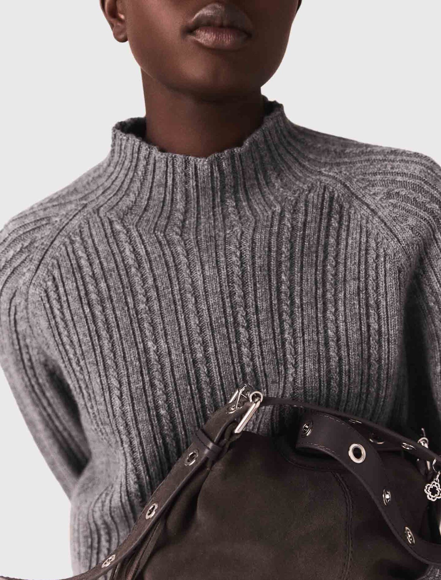Knit dress with removable sweater
