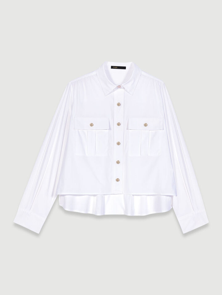 Cropped cotton shirt