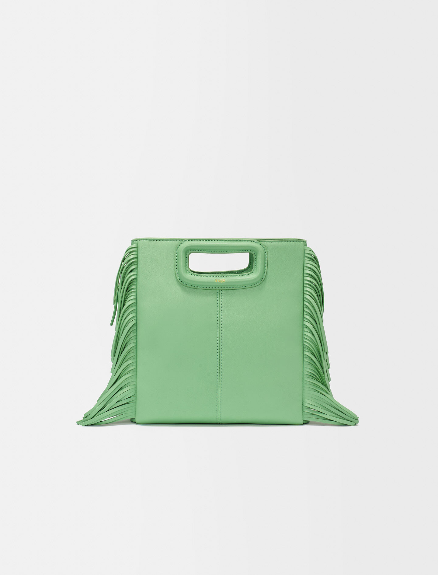 Smooth leather M bag with fringing