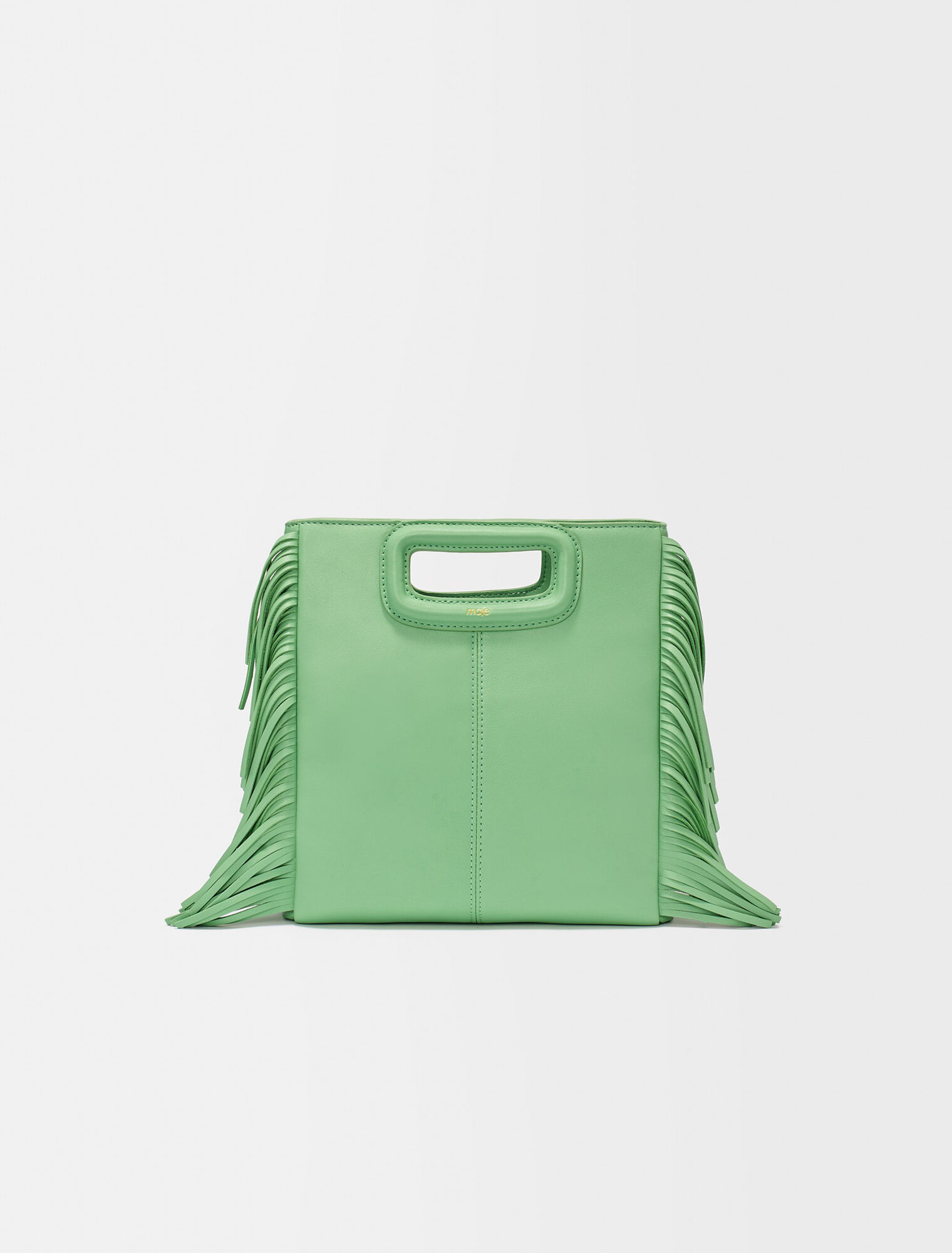 Smooth leather M bag with fringing