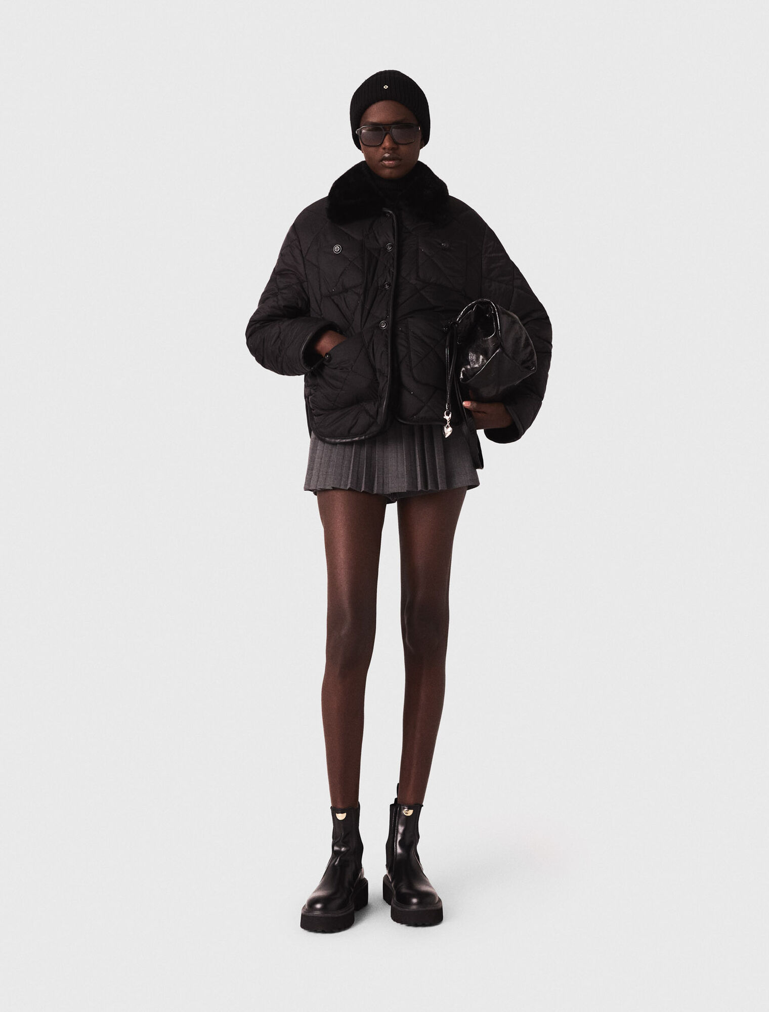 Reversible sequin puffer jacket