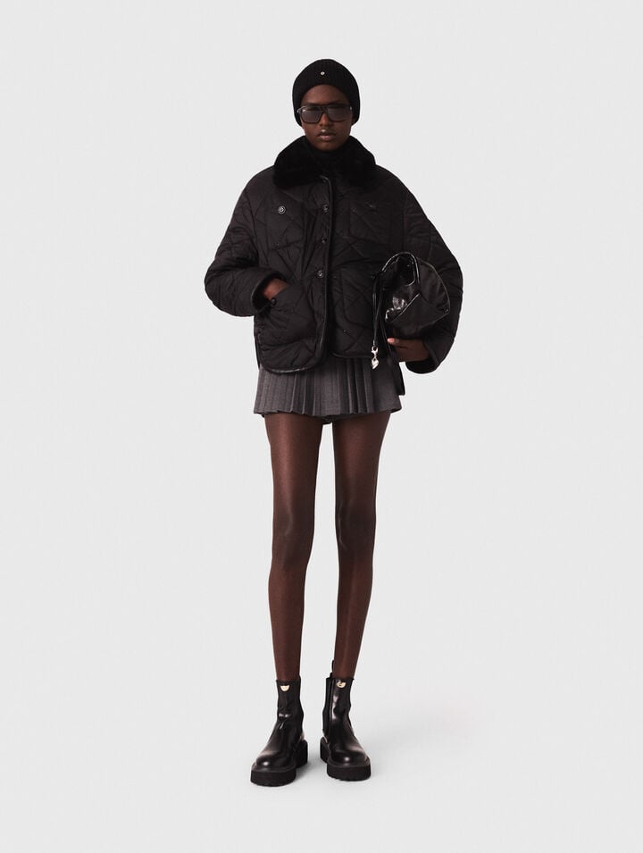 Reversible sequin puffer jacket