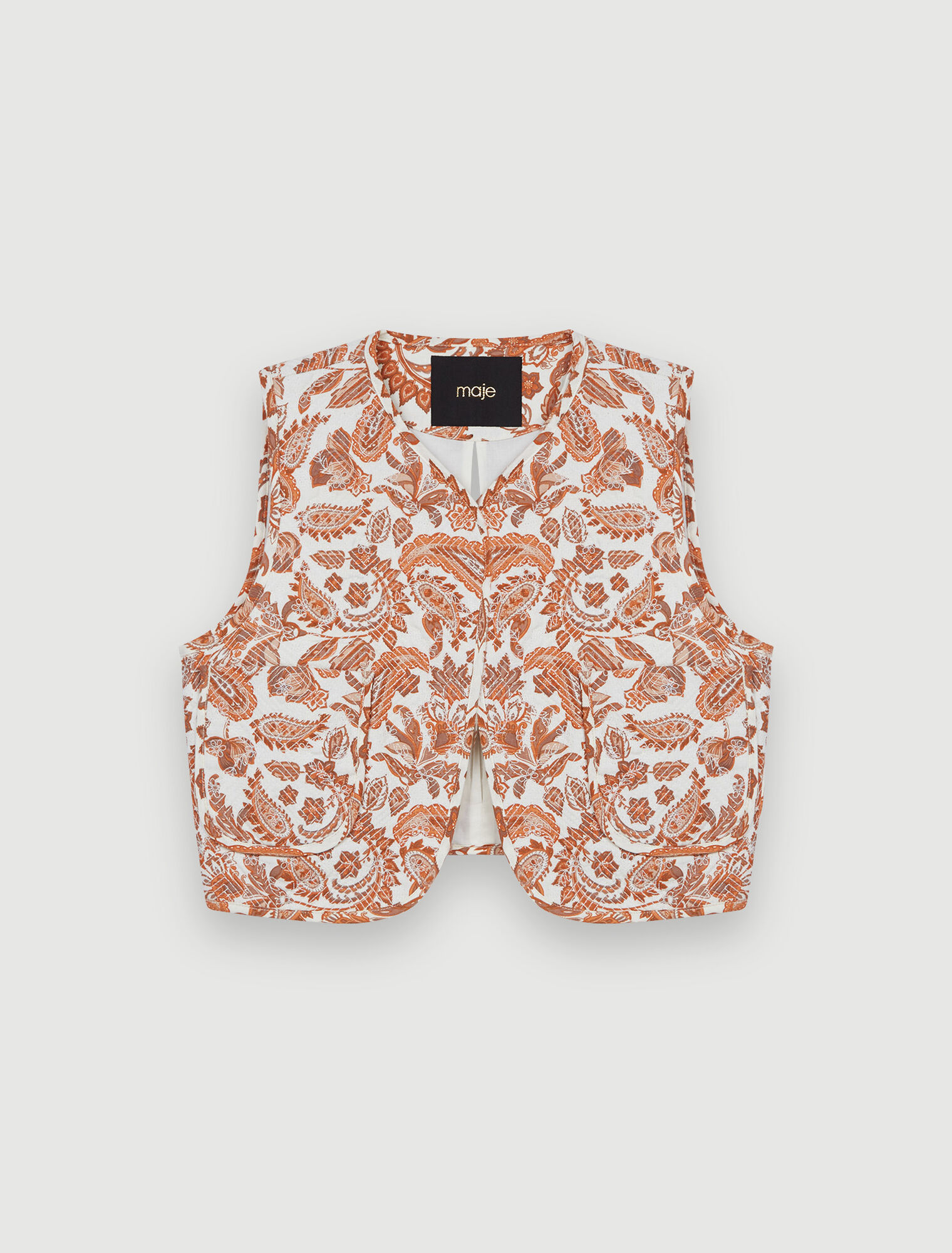 Sleeveless Provençal printed jacket