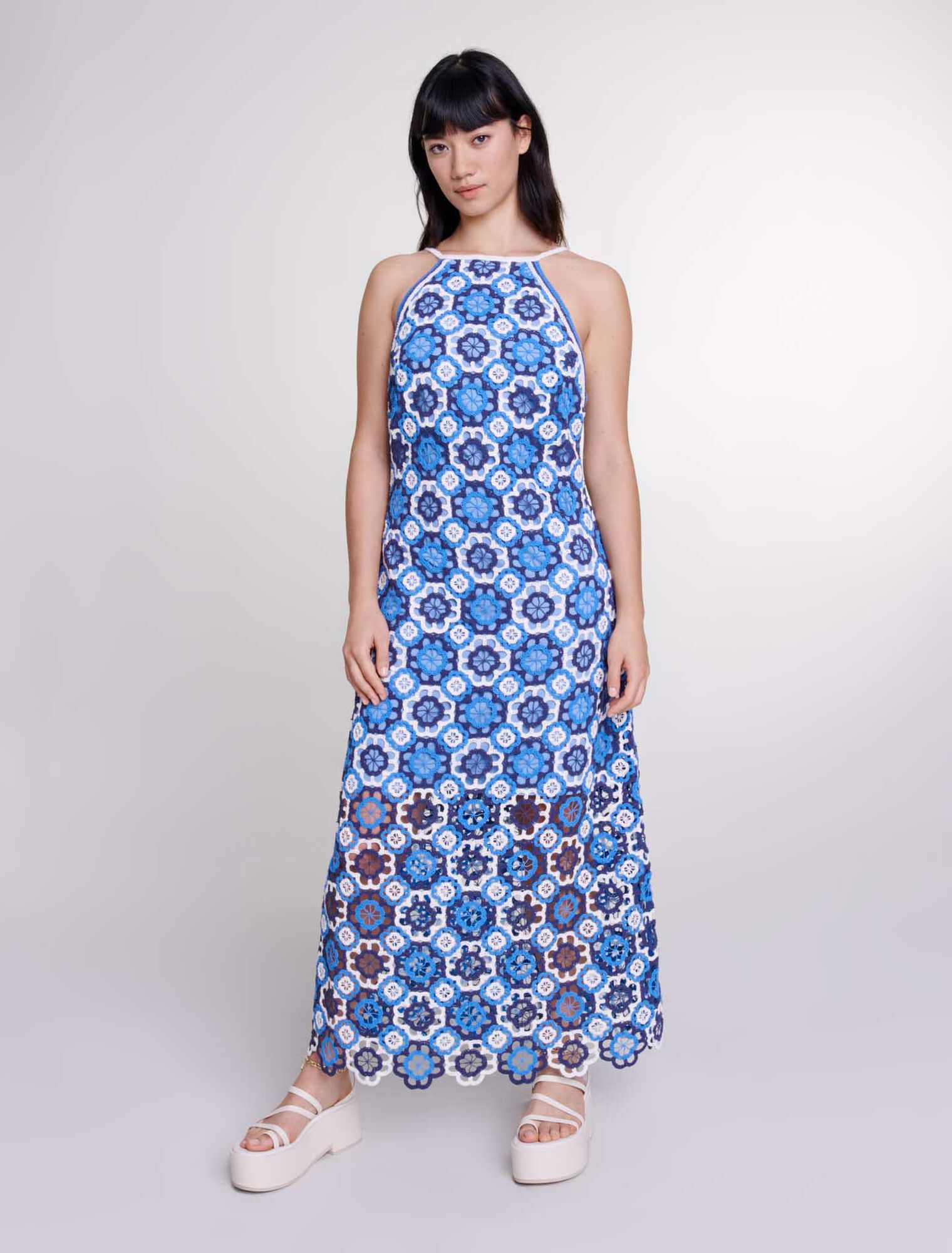 Three-tone crochet dress