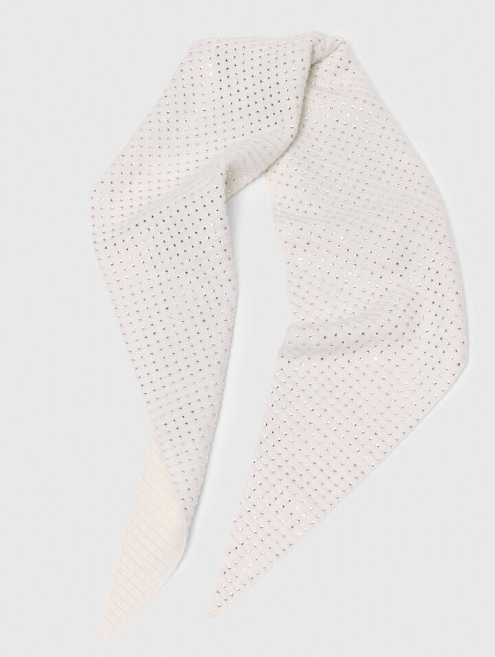 Rhinestone wool triangle scarf