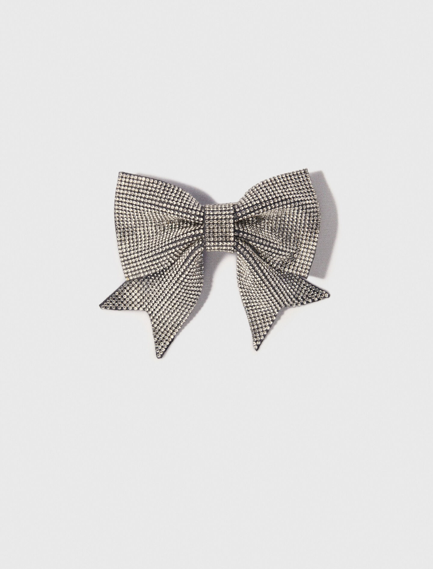 Rhinestone bow barrette Black / Gray For Women | Maje