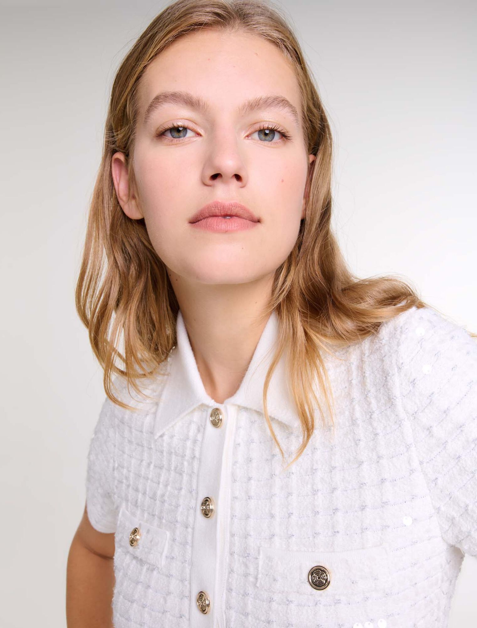 Sequin knit short dress