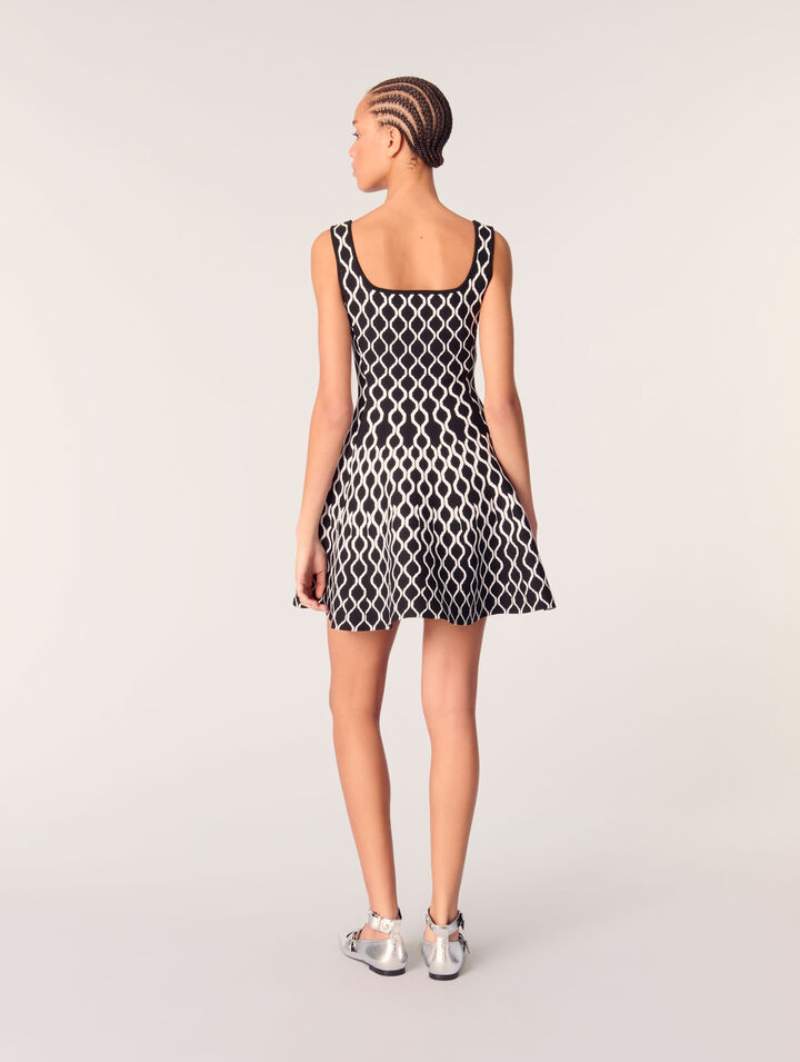Mini patterned knit dress