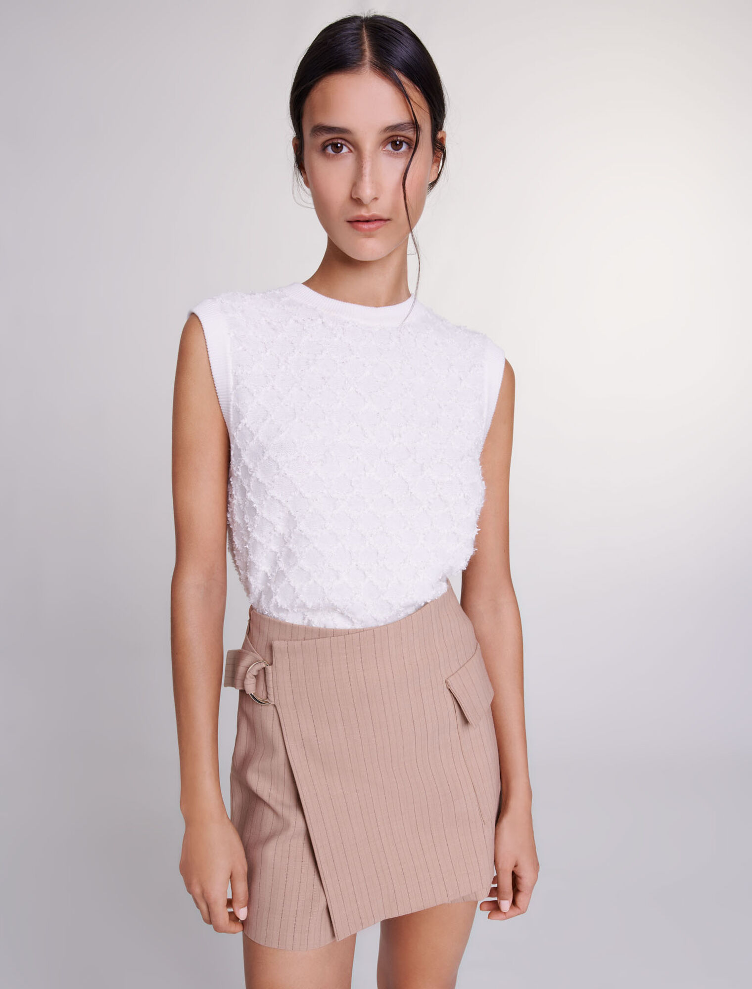 Striped layered effect shorts