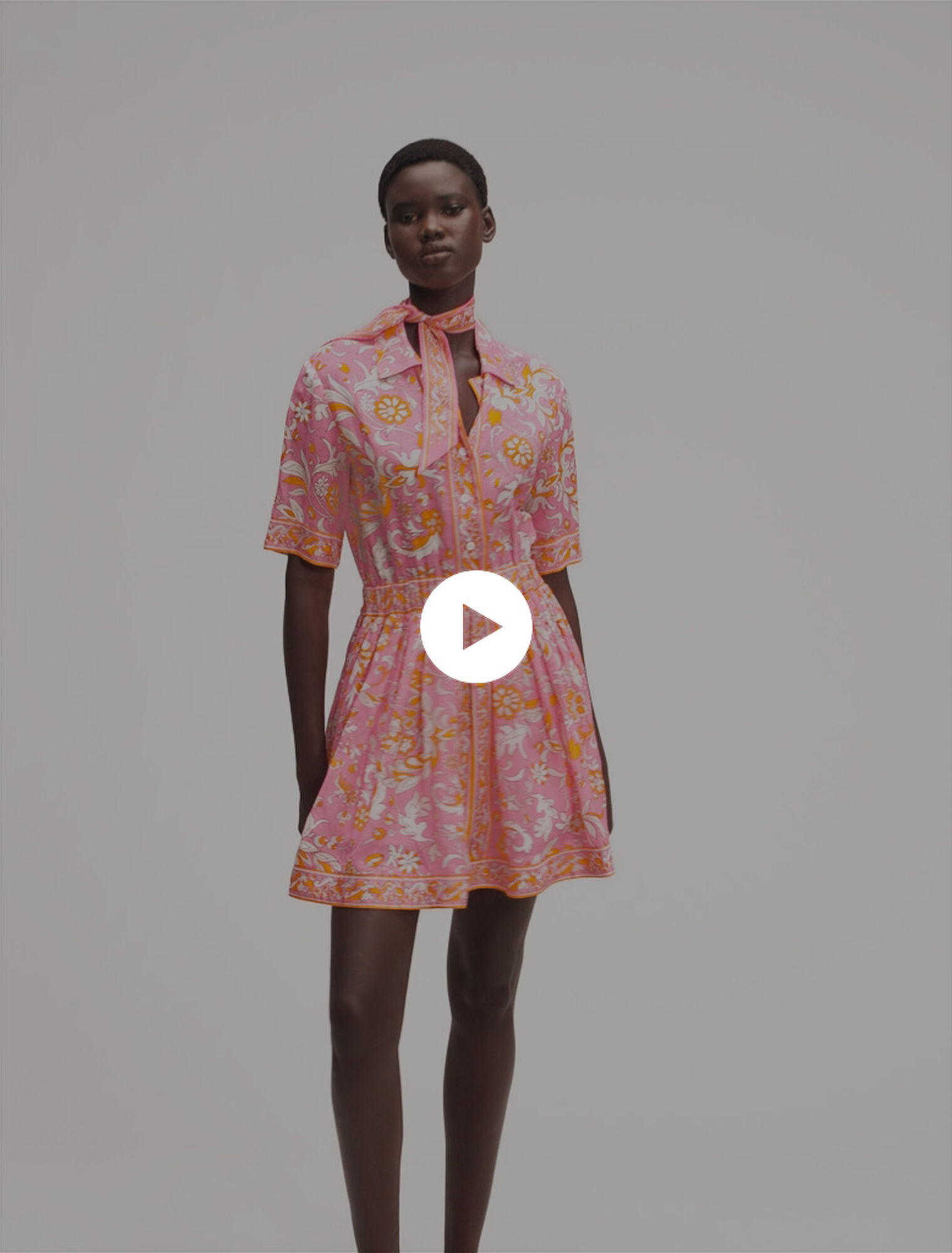 Mini flowing patterned dress