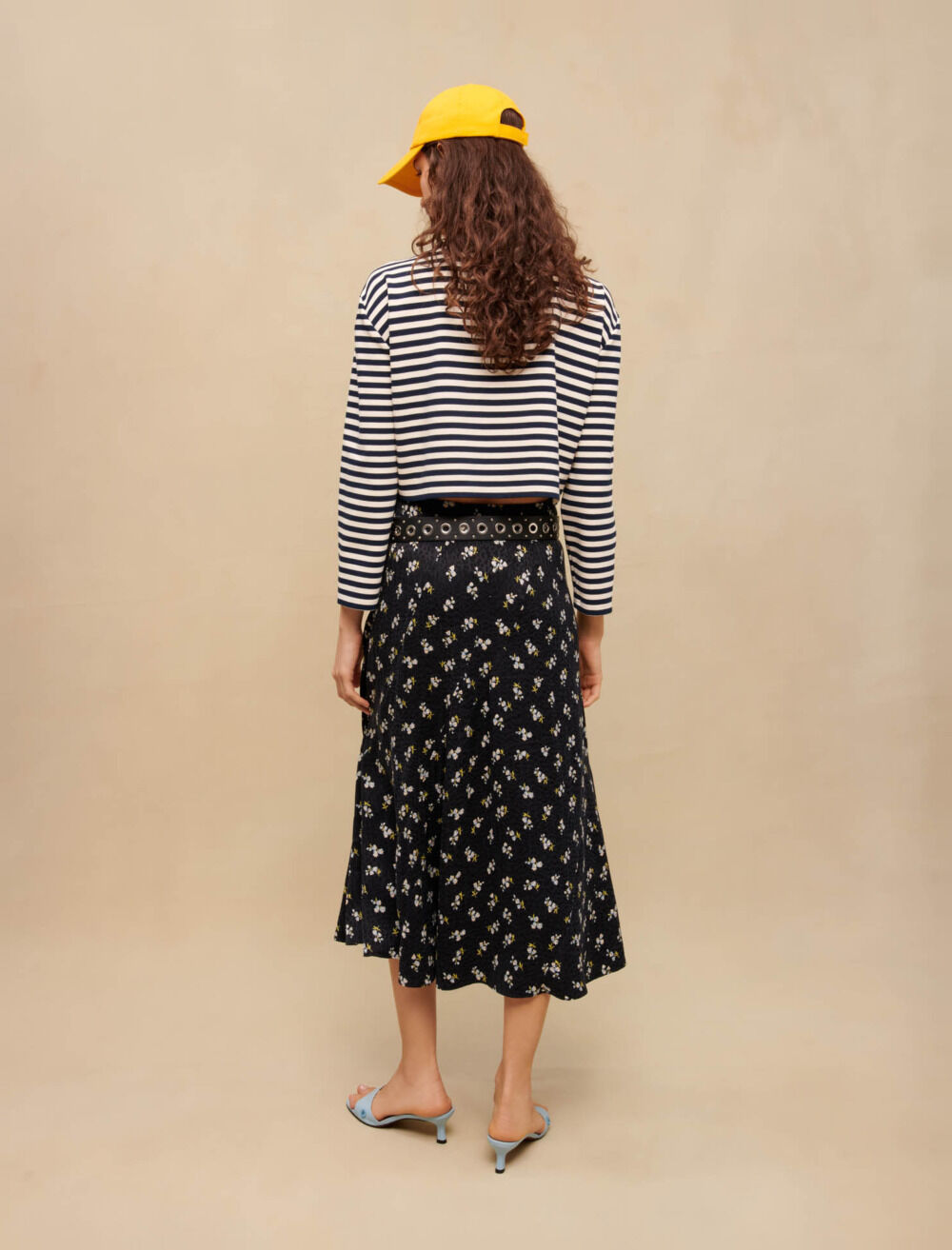 Floral printed long skirt Blue For Women | Maje