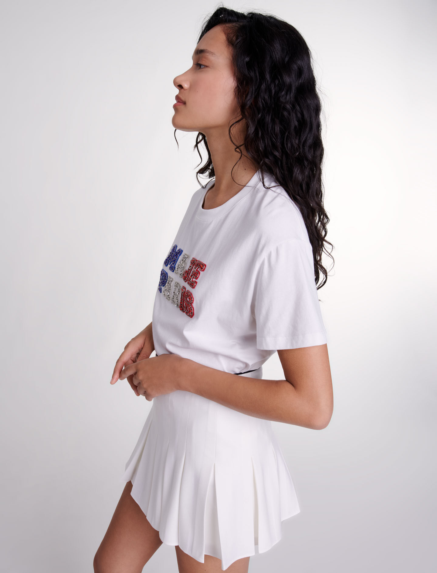 Short pleated skort White For Women | Maje