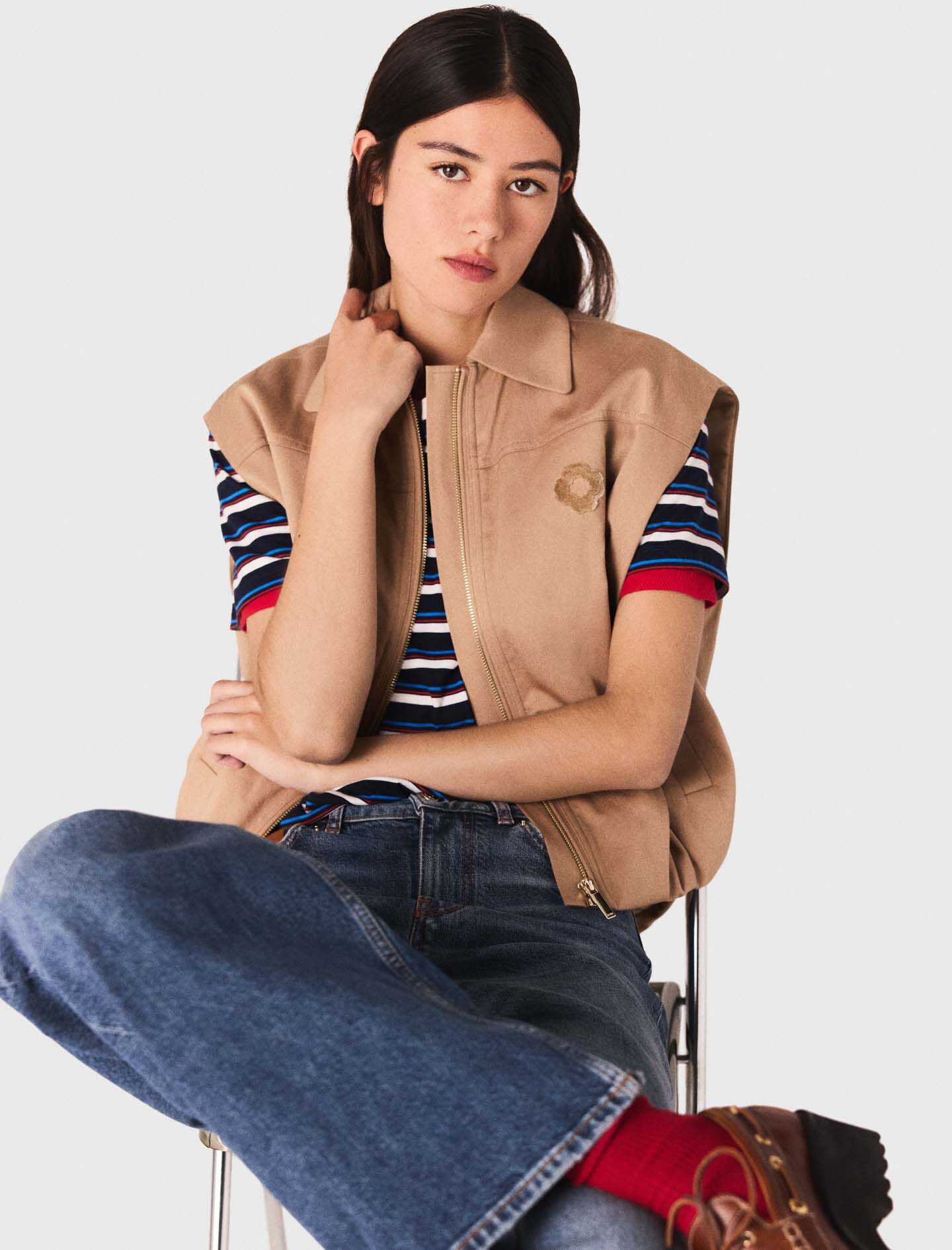 Sleeveless jacket Natural For Women | Maje