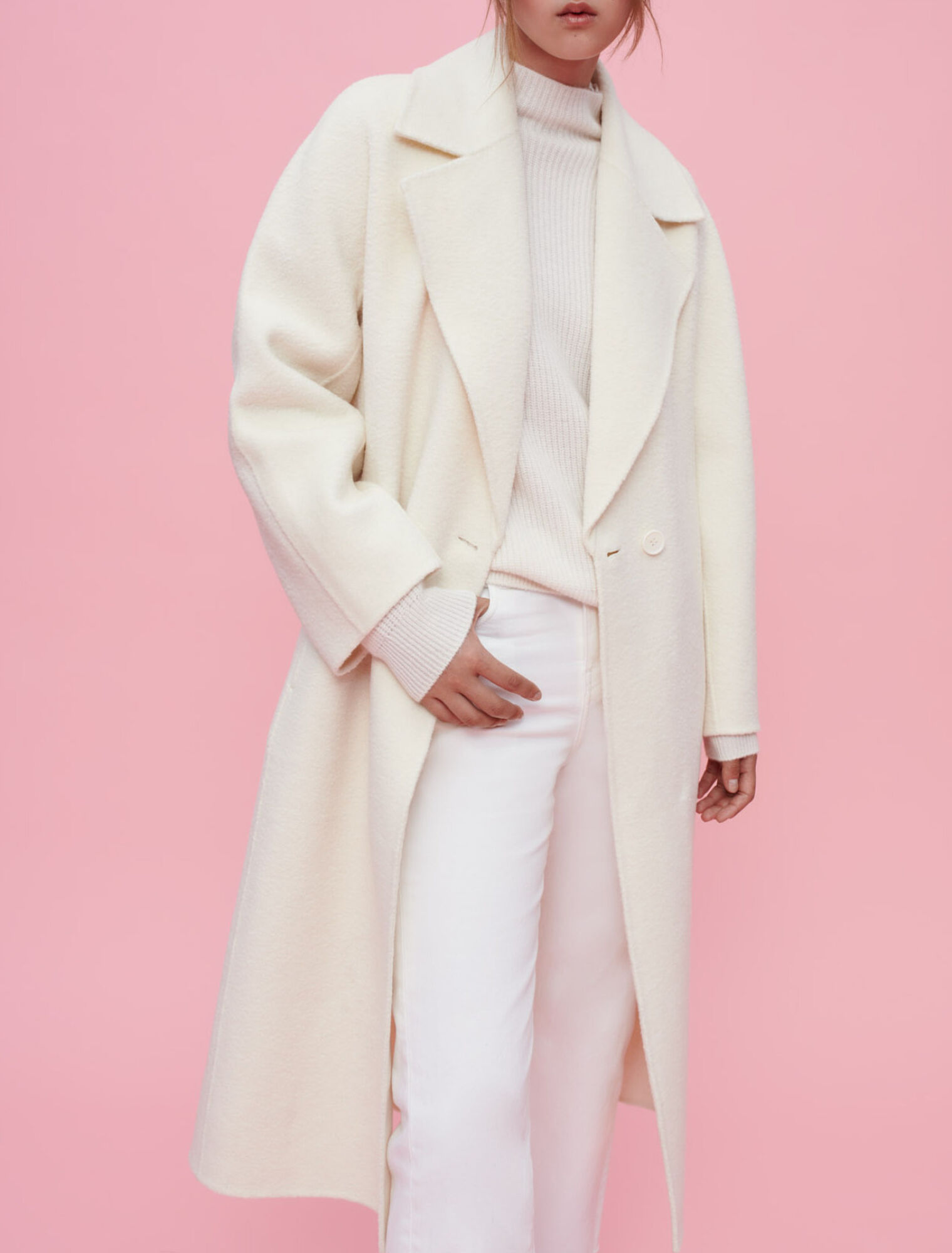 Textured double-faced coat