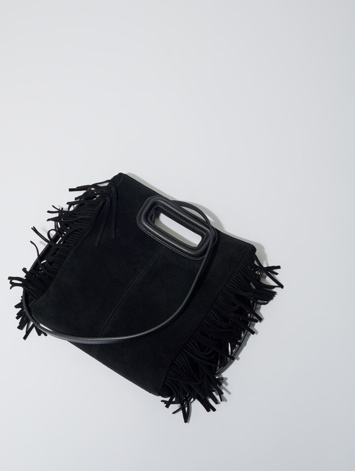 M suede bag with studs