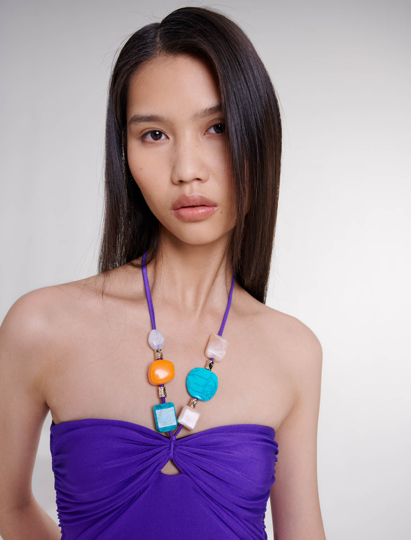 maje★ワンピース One-piece swimsuit with jewellery Purple For Women | Maje