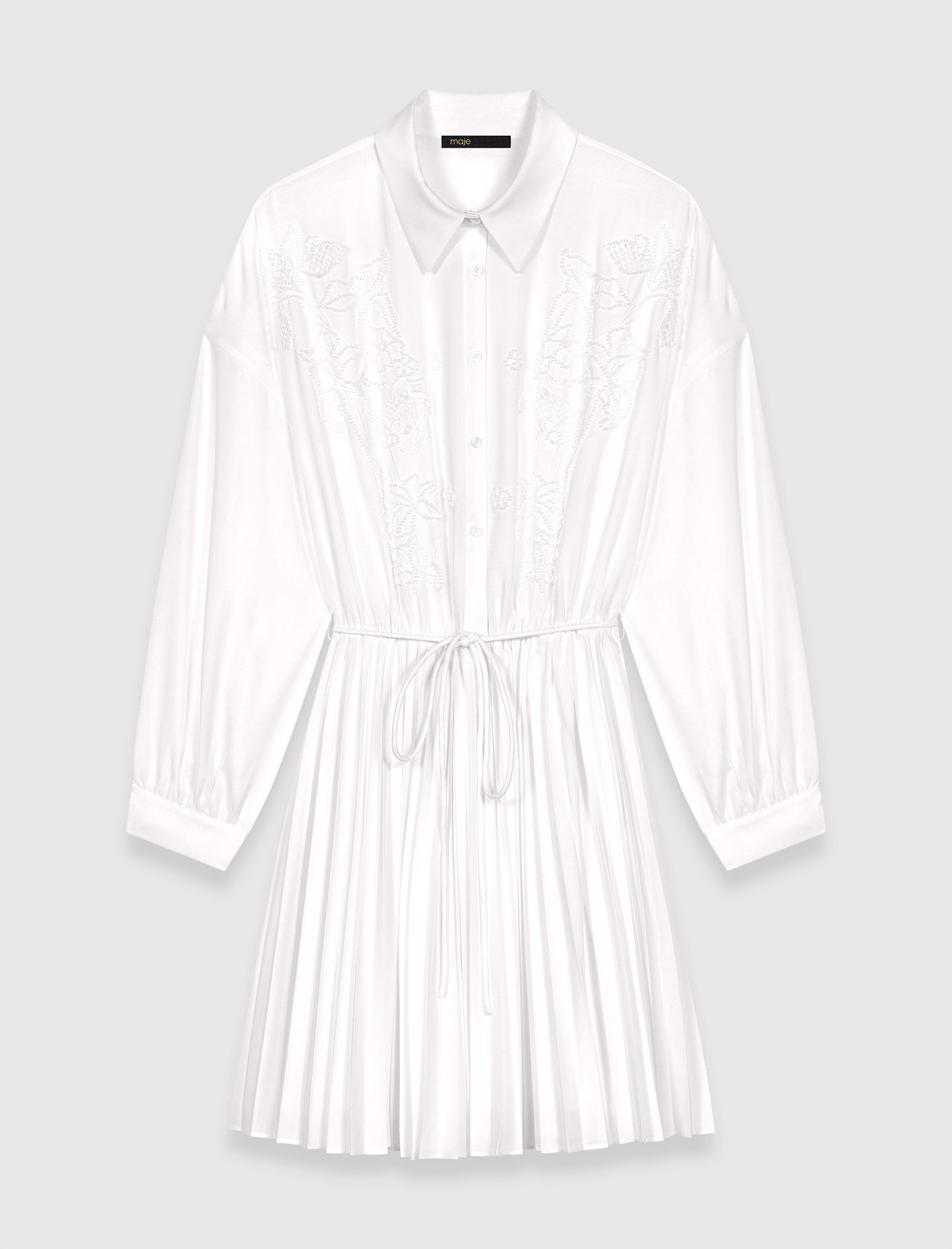 Short shirt dress White For Women | Maje